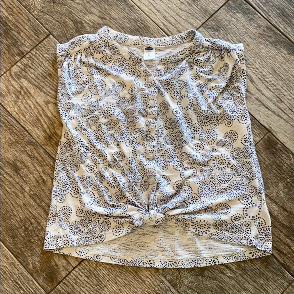 Old navy button up tie front tee